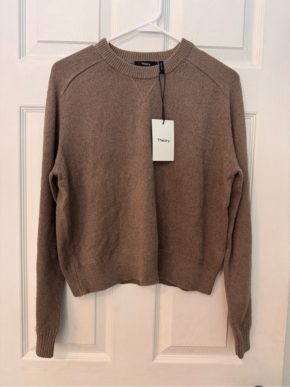 Theory Taupe Crewneck Sweater